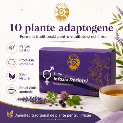 Ceai Natural Fertilitate și Potență – Infuzia Dorinței - Spiteria Vraciului