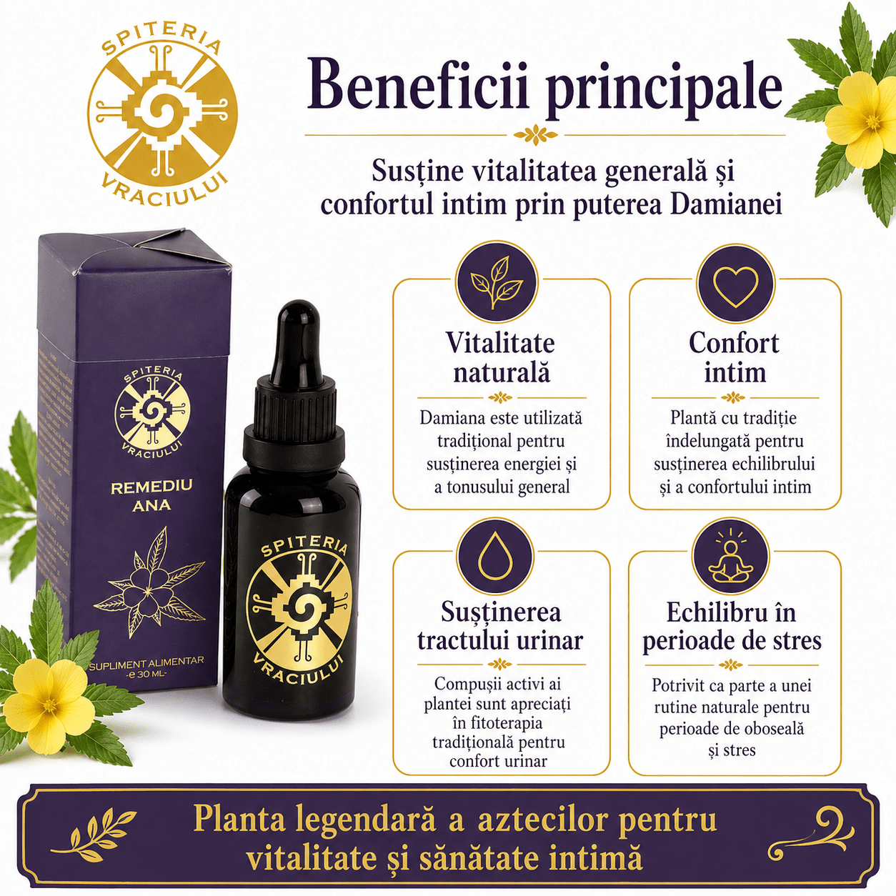 Remediu Natural Potență și Sănătate Intimă – Afrodisiac ANA | 30ml - Spiteria Vraciului