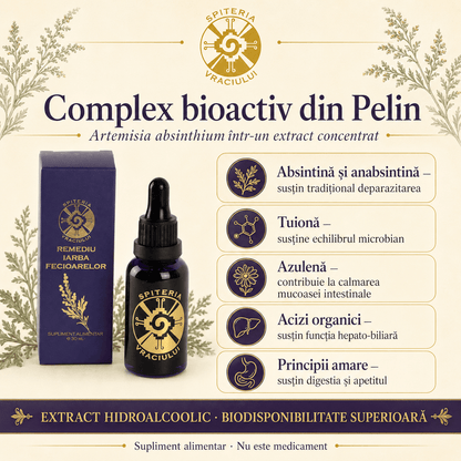 Remediu Natural Deparazitant – IARBA FECIOARELOR | 30ml - Spiteria Vraciului