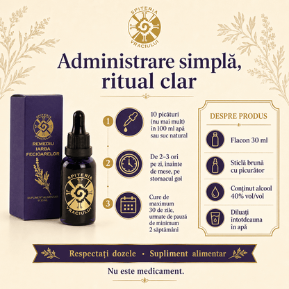 Remediu Natural Deparazitant – IARBA FECIOARELOR | 30ml - Spiteria Vraciului