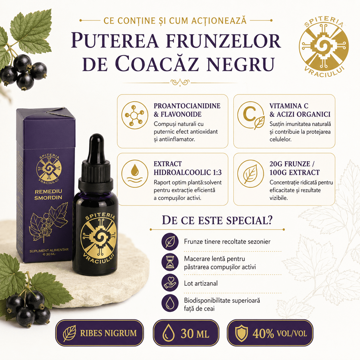 Remediu Natural Reumatism, Gută și Dureri Articulare – SMORDIN | 30ml - Spiteria Vraciului