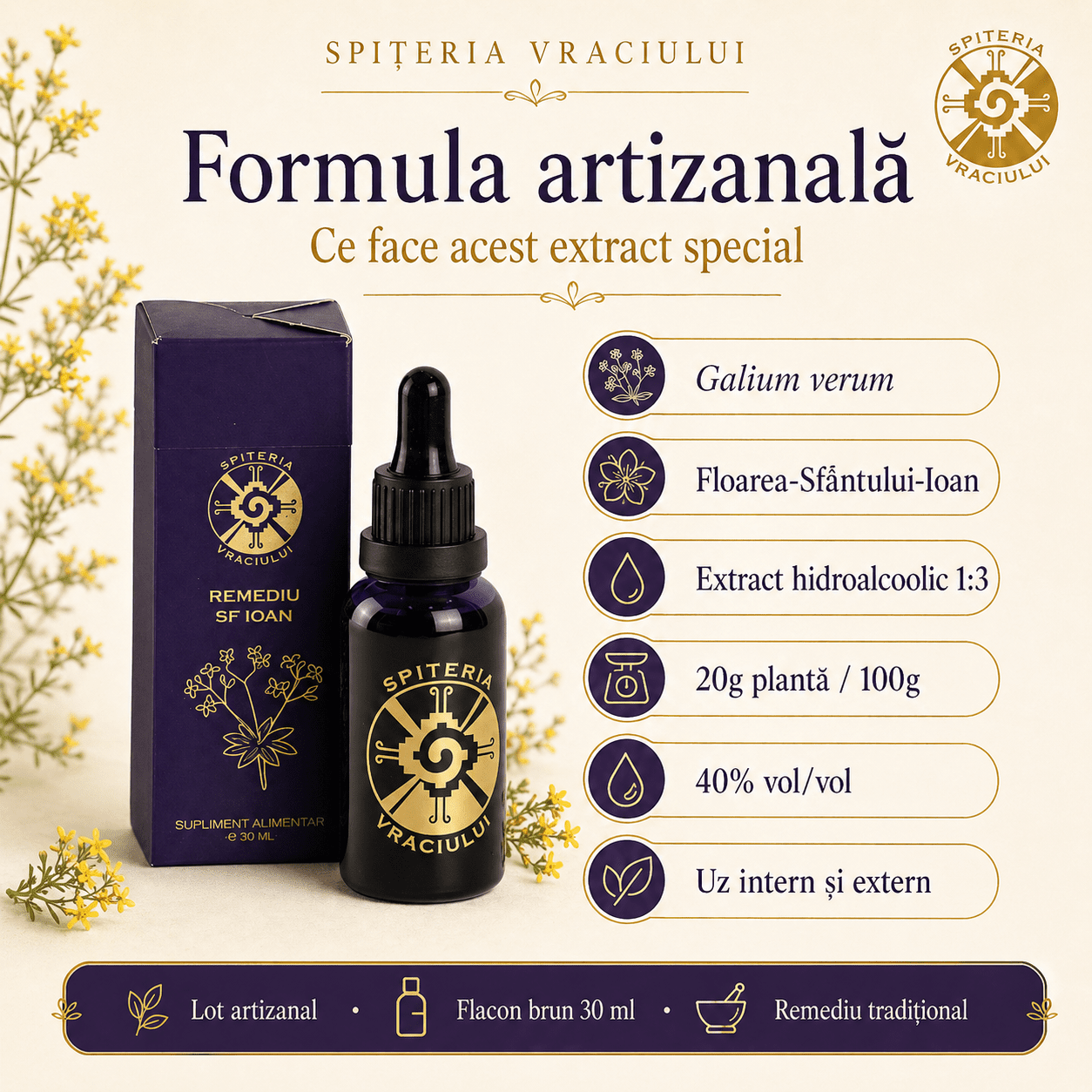 Remediu Natural Ficat și Detoxifiere Hepatică – SF. IOAN | 30ml - Spiteria Vraciului