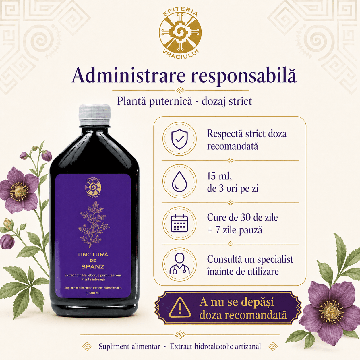 Tinctură de Spânz – Rețetă Străveche pentru Susținerea Organismului | 500ml - Spiteria Vraciului