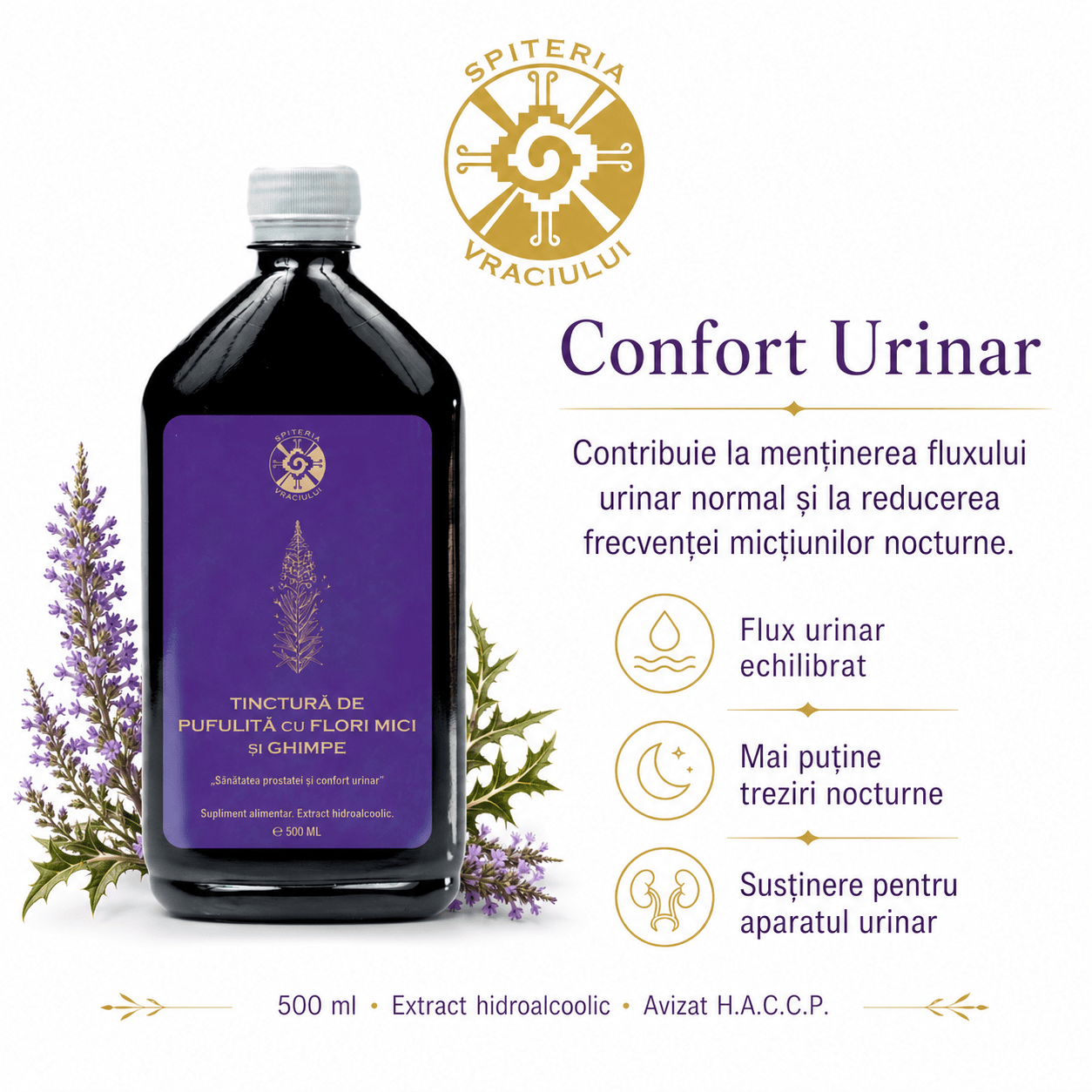Tinctură de Pufuliță și Ghimpe – Prostată și Confort Urinar | 500ml - Spiteria Vraciului