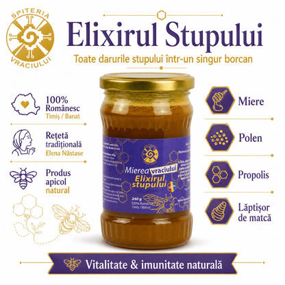 Mierea Vraciului – Elixirul Stupului | Produs Apicol Imunostimulent Natural - Spiteria Vraciului