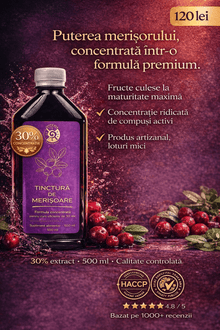 Leac Bătrânesc pentru Tract Urinar – Tinctură de Merișoare | 500ml