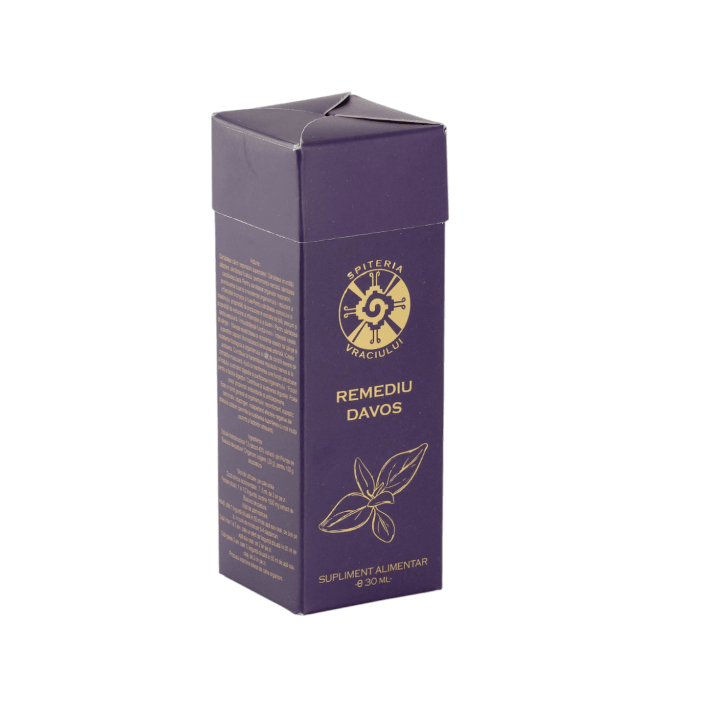 Remediu Natural Tuse și Dureri de Gât – DAVOS Antiinflamator | 30ml - Spiteria Vraciului
